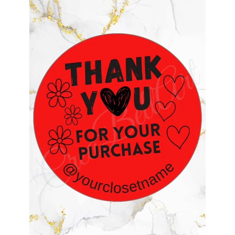 100 Thank you Stickers Thermal 2